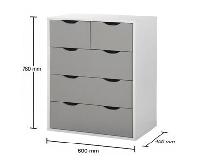 Atrix 3+2 Drawer Chest-Grey