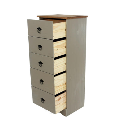 Corona Classic 5 drawer narrow chest of drawers