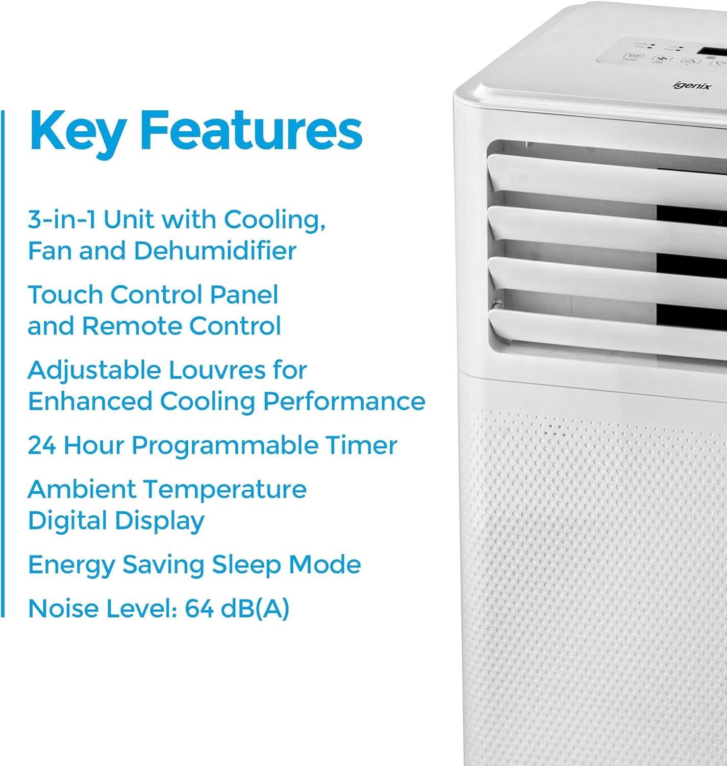 Igenix 7000 BTU Portable Air Conditioner, heating & dehumidifier