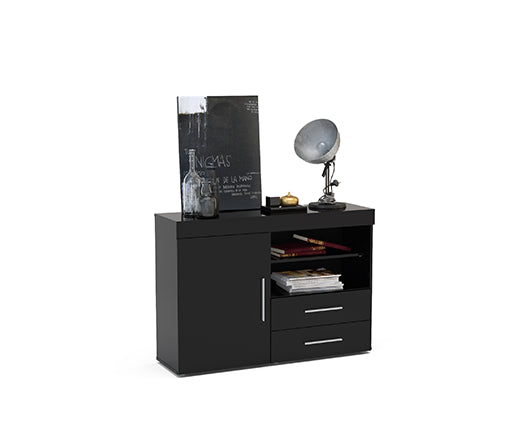 Edgeware 1 Door 2 Drawer Sideboard- Black