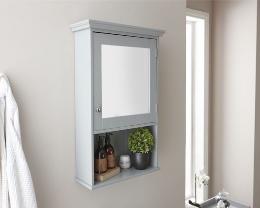 Classic Grey Mirrored Cabinet