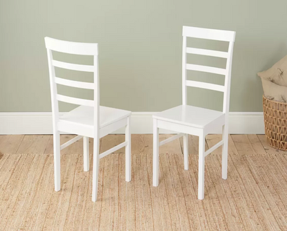 Pagan Dining Table & 2 Ladder Chairs- White