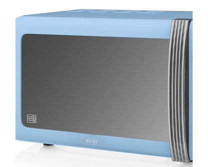Retro Blue 900W Manual Microwave