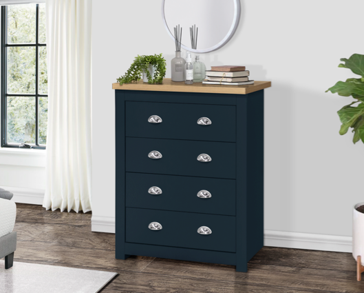 Harper 4 Drawer Chest - Navy