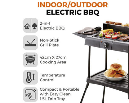 Tower Standing Electric BBQ Grill Black