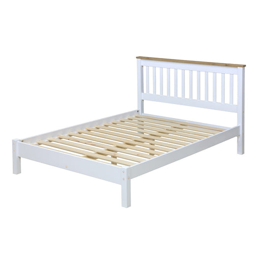 Capri Double Slatted Low End Bedstead - White