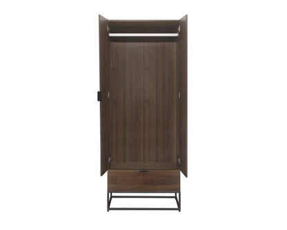 Hermione 2 Door 1 Drawer Wardrobe - Walnut