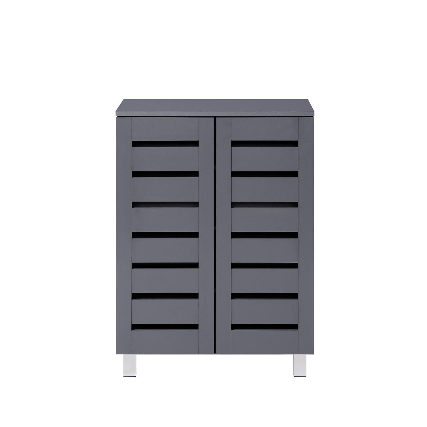 Euston 2 Door Shoe Cabinet - Dark Grey