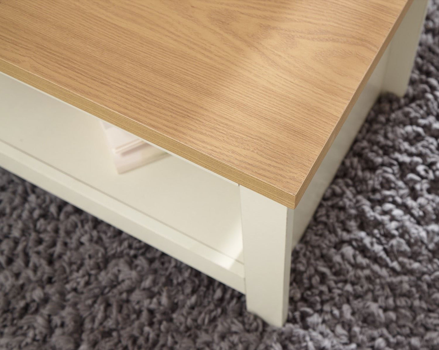 Lachlan Coffee Table With Shelf-Cream
