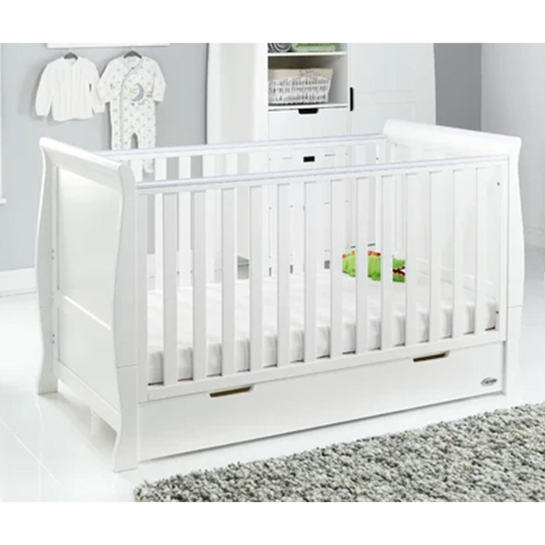 Seren Cot Bed + Breathable Mattress - White