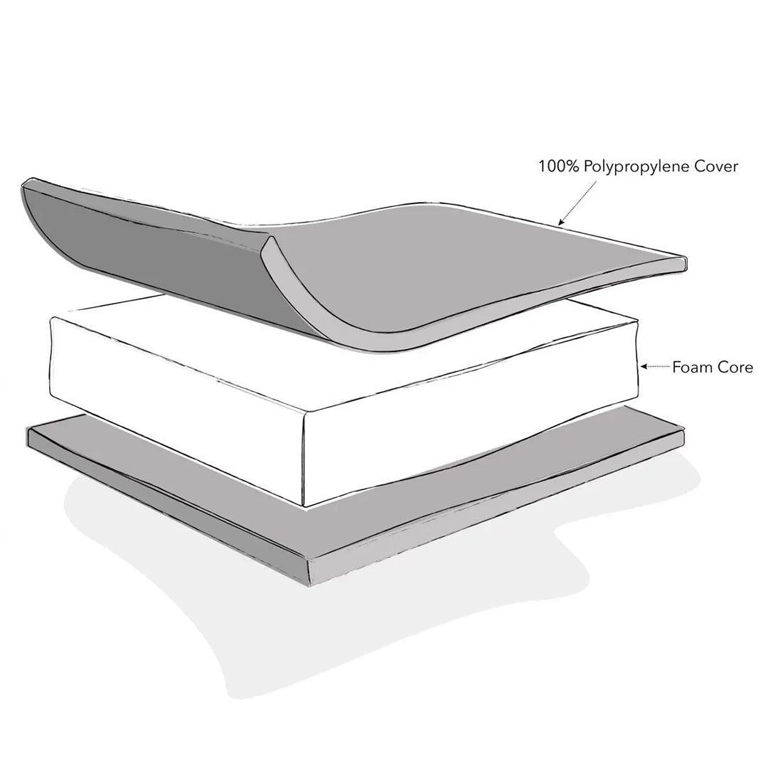 Space Saver Cot & Eco Plus Mattress-Warm Grey