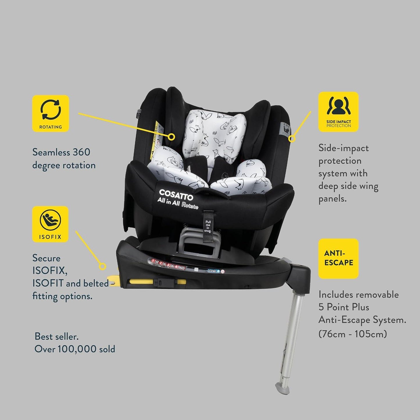 All in All Rotate 360 Car Seat - Beep Beep