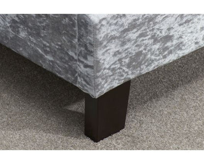 Berlin Steel Crushed Velvet Bed - King