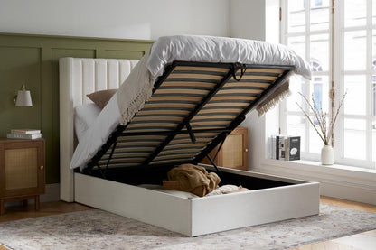 Maisey Double Ottoman Bed - Cream