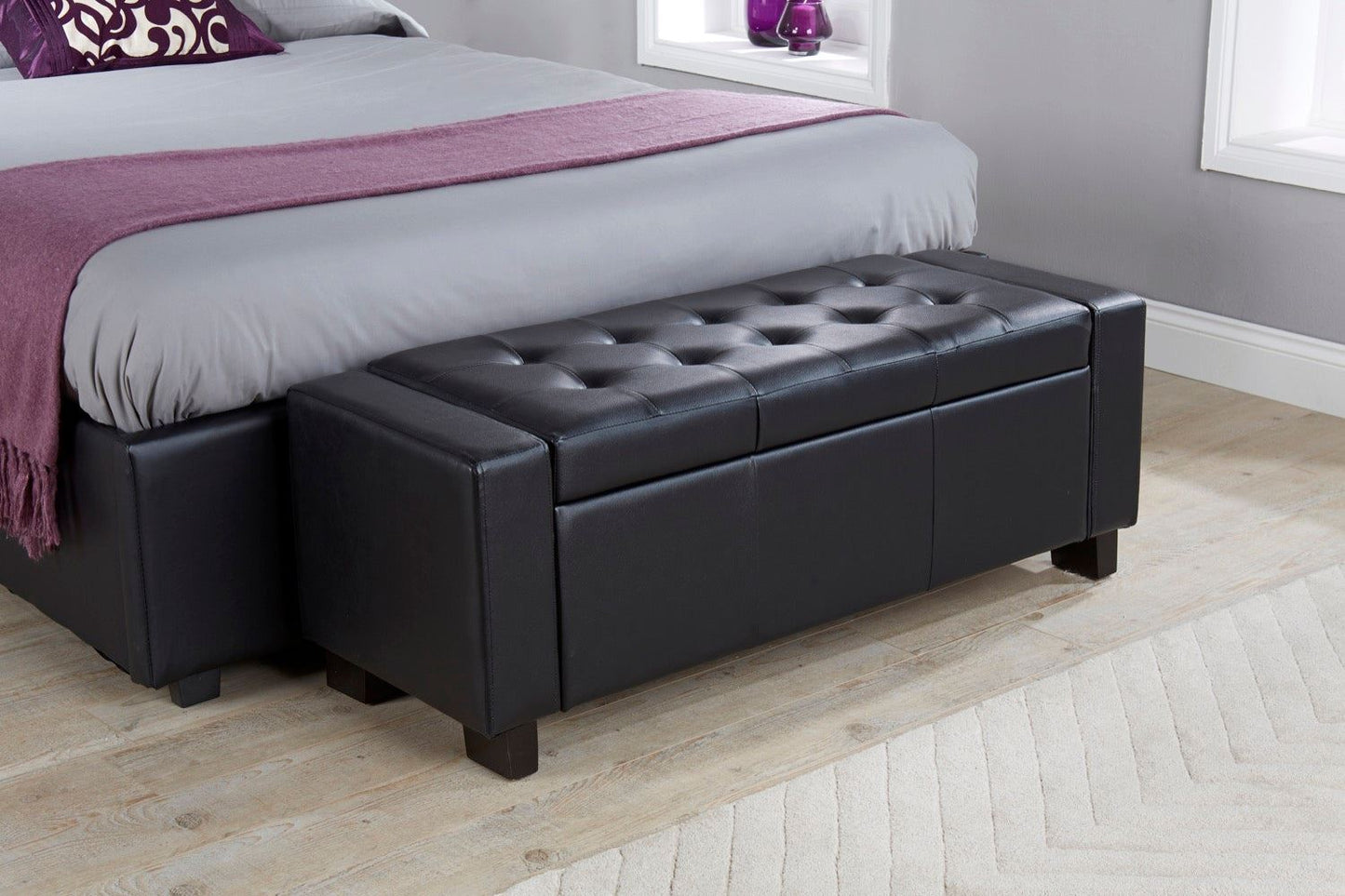 Vanessa Ottoman Bench-Black