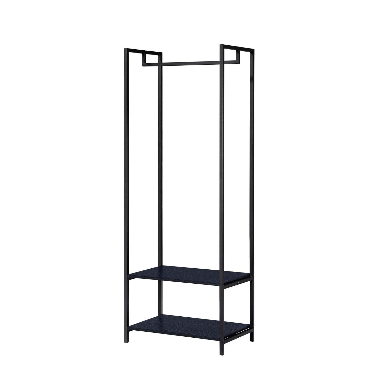 Scala Open Wardrobe with 2 Shelves - Black