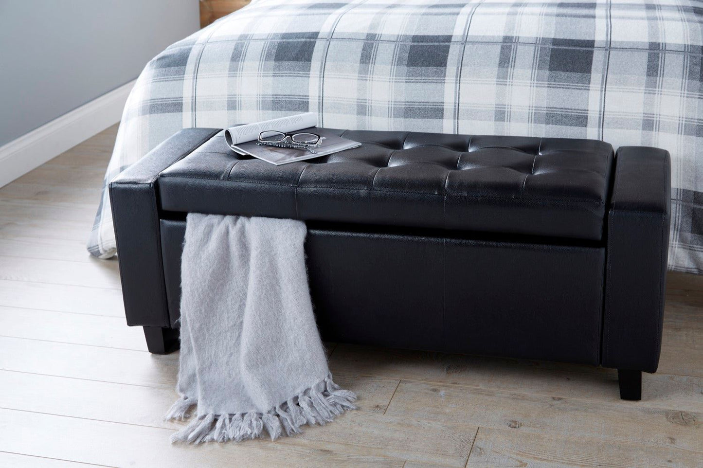 Vanessa Ottoman Bench-Black