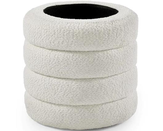 Hailey Ivory Boucle Upholstered 40cm Storage Stool