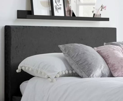 Berlin Black Crushed Velvet Bed - King