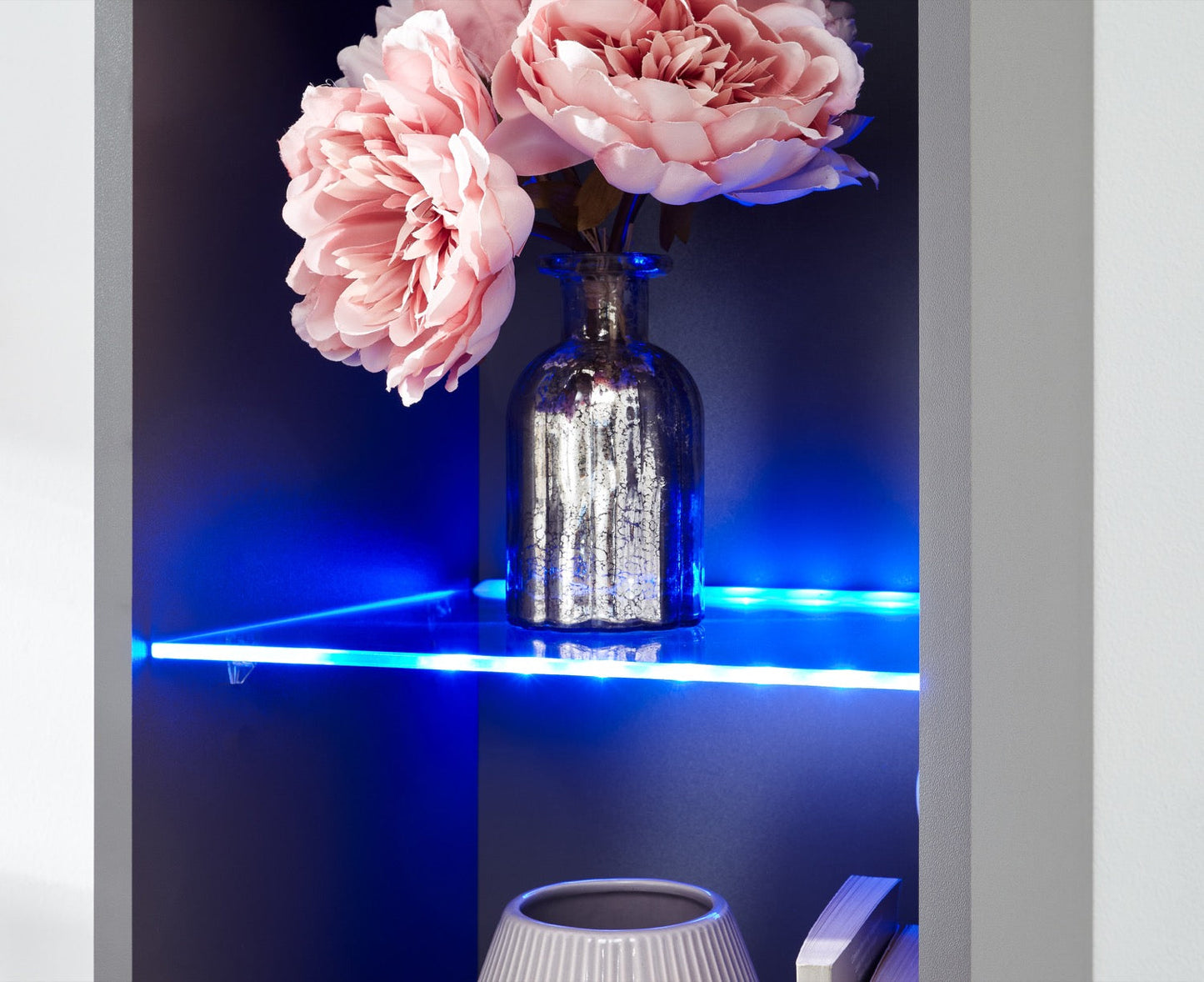 Graze Tall Shelf Unit with LED-Grey