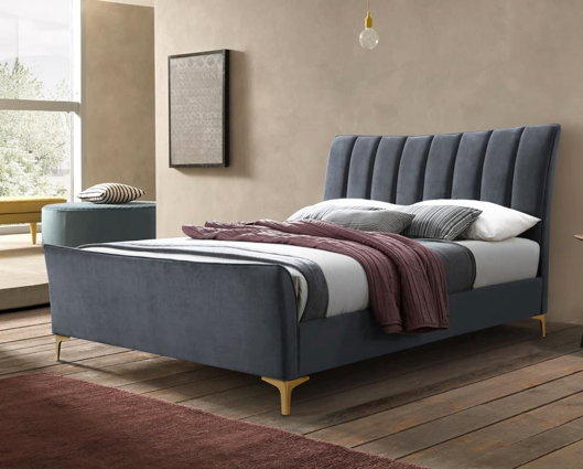 Cora King Bed - Grey