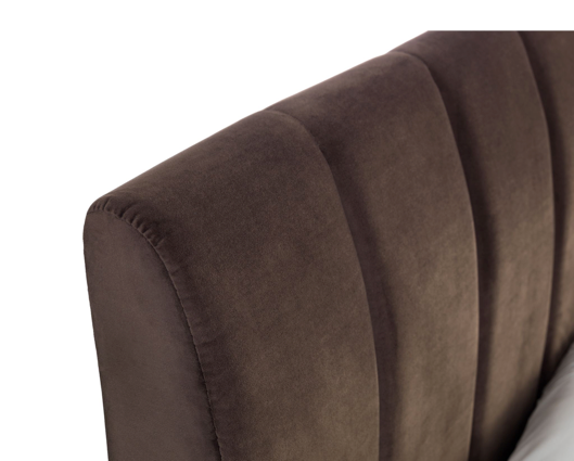 Dario Scalloped Velvet King Bed - Grey
