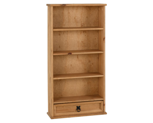 Corona 1 Drawer DVD Rack - Distressed Waxed Pine
