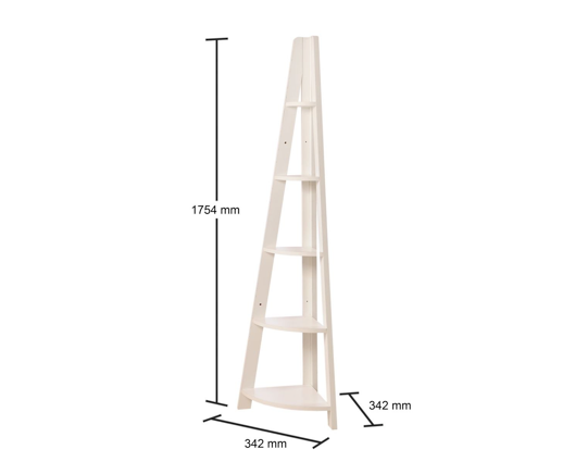 Corner Ladder Bookcase-White