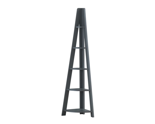 Corner Ladder Bookcase-Dark Grey