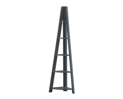 Corner Ladder Bookcase-Dark Grey