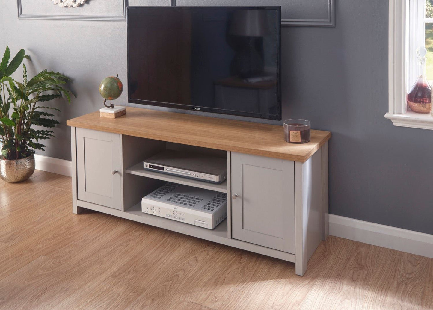 Lachlan Large TV Unit-Grey