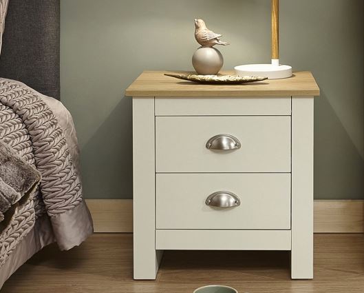 Lachlan 2 Drawer Bedside-Cream