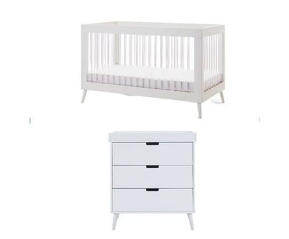 Maura 2 Piece Room Set - White with Acrylic