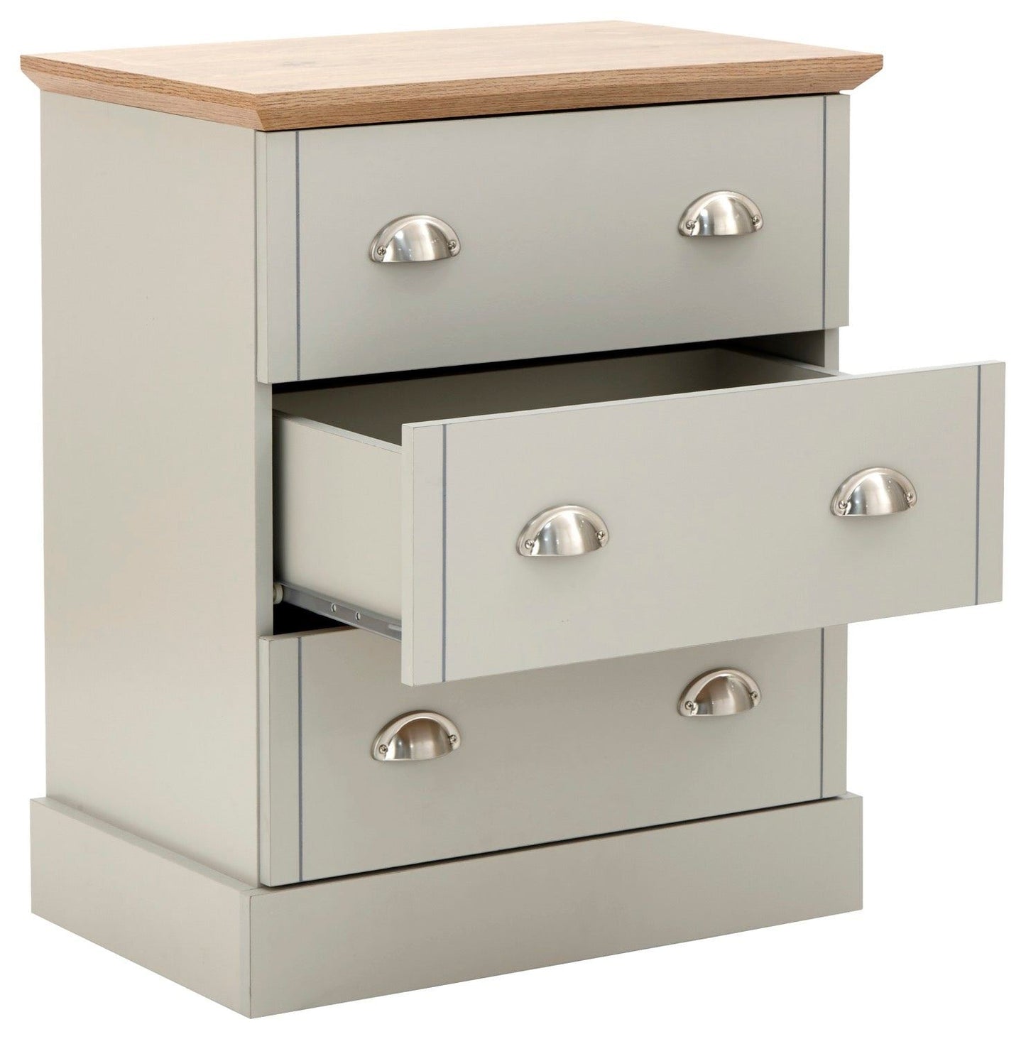 Kinsley 3 Drawer Chest-Grey
