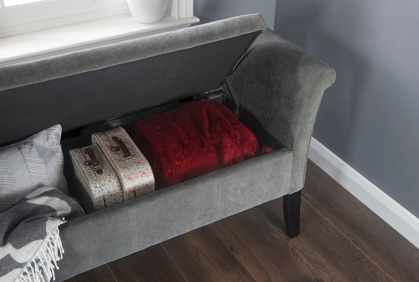 Bex Window Seat-Grey Chenille