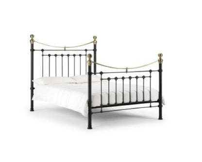 Victorian Satin Double Bed - Black
