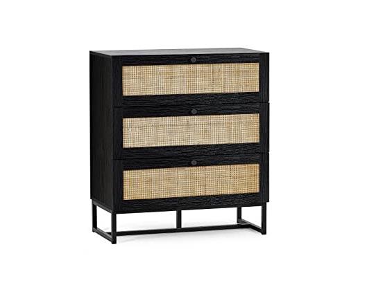 Petra 3 Drawer Chest- Black