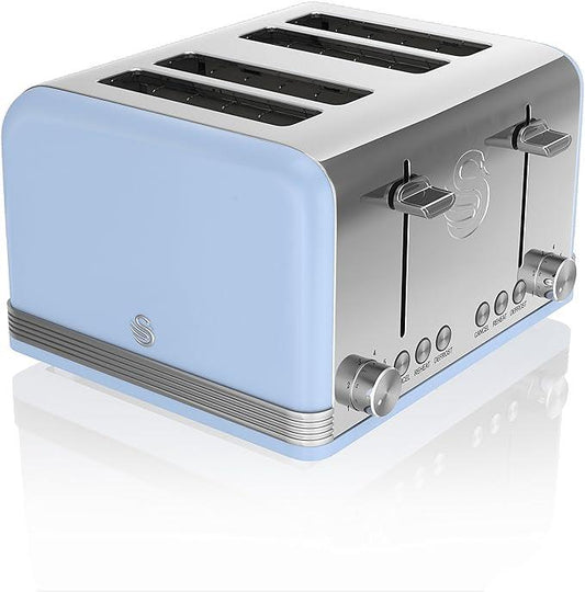 Swan Retro 4 Slice Toaster Blue