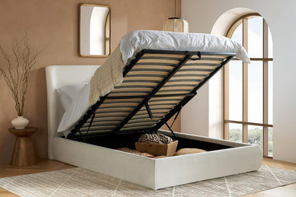 Lanis Double Ottoman Bed - Cream