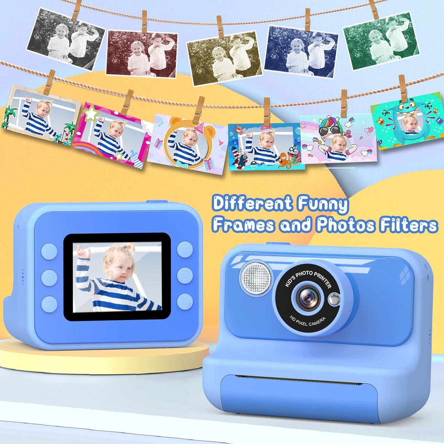 Kids Camera Instant Print - Blue