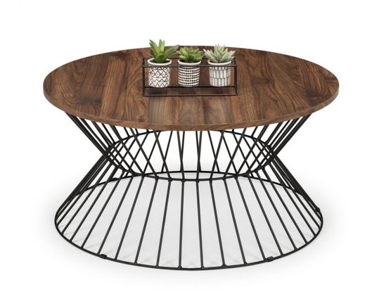 Round Wire Coffee Table - Walnut