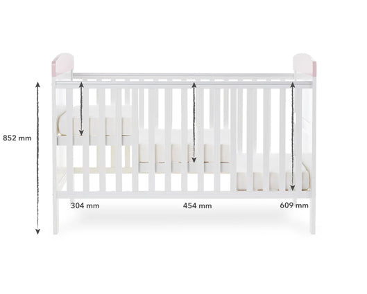 Elephants Pink Cot Bed & Under Drawer