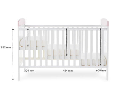 Elephants Pink Cot Bed & Under Drawer