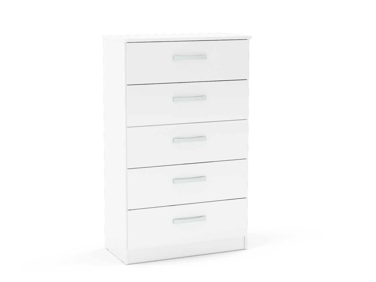 Larz 5 Drawer Chest - White