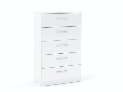 Larz 5 Drawer Chest - White