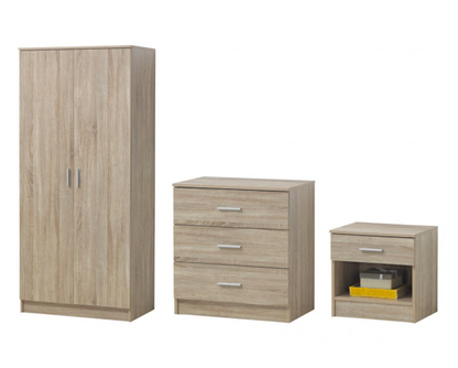 3 Piece Bedroom Set 3 Drawer-White