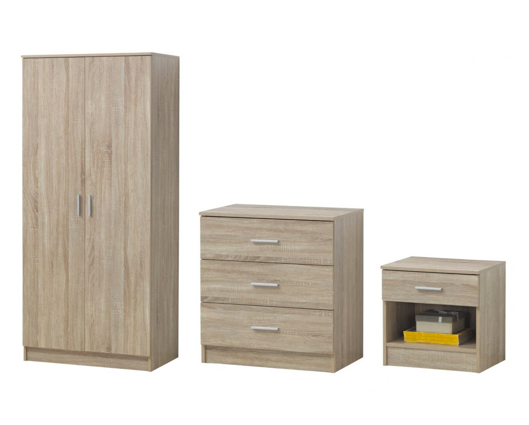 3 Piece Bedroom Set 3 Drawer-White