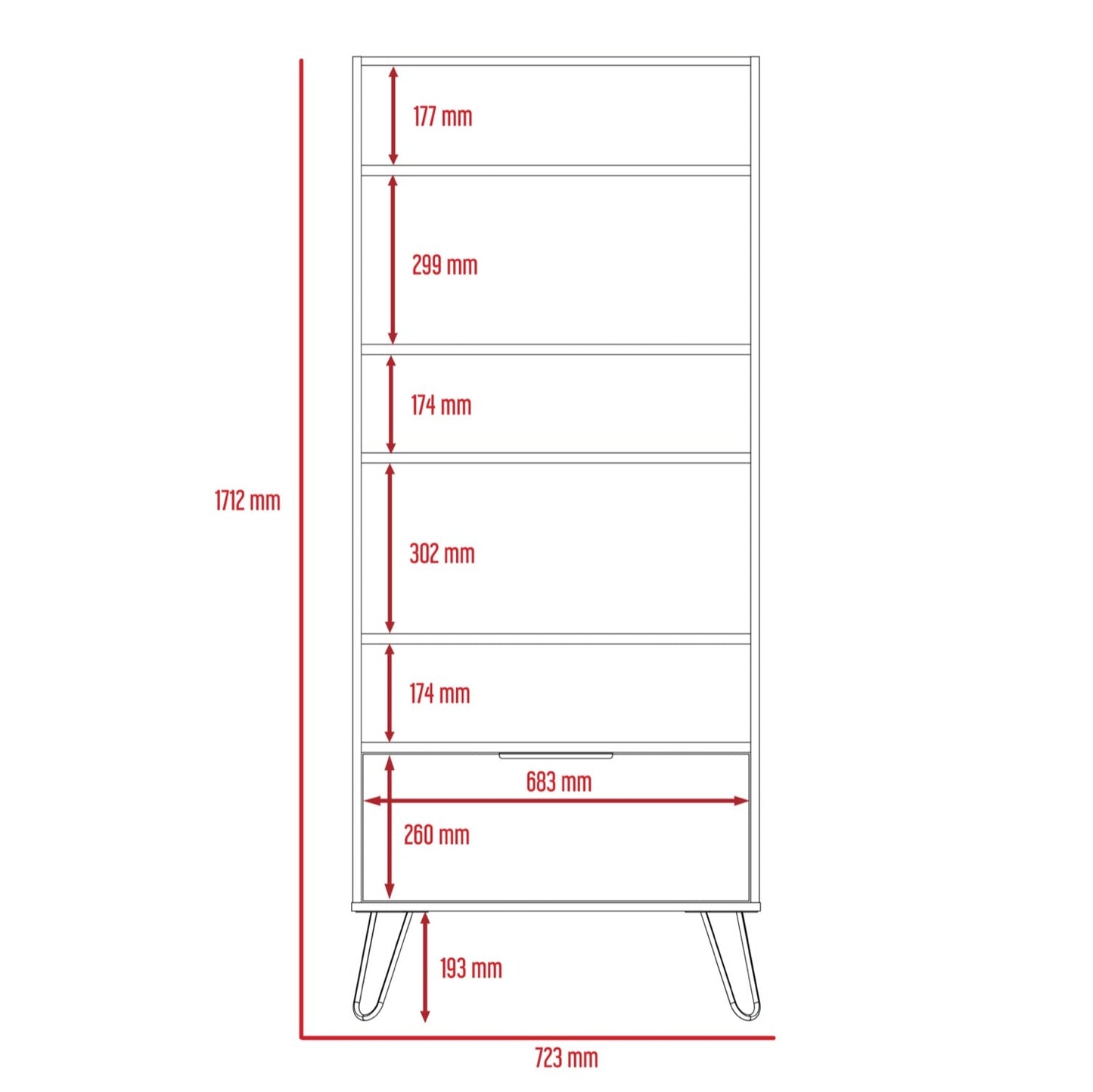 Viva Display Bookcase with Door