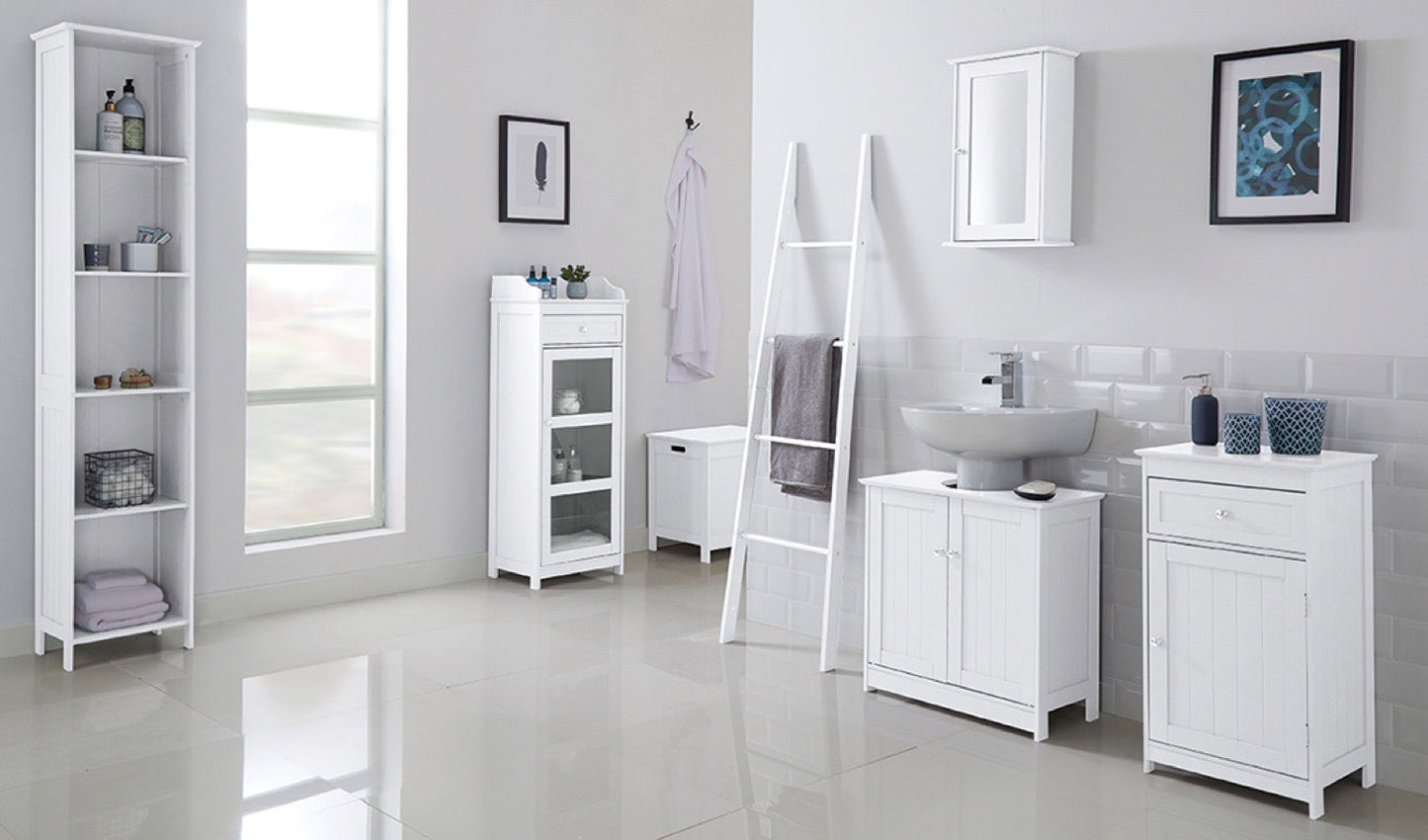Asher Wall Cabinet With Mirror White