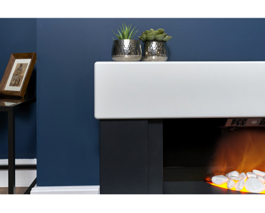 Vera Fireplace Suite 48inch - White/ Charcoal Grey 